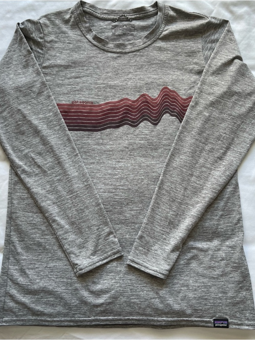 Patagonia Grey Capilene cool daily long sleeve graphic tee women’s XS